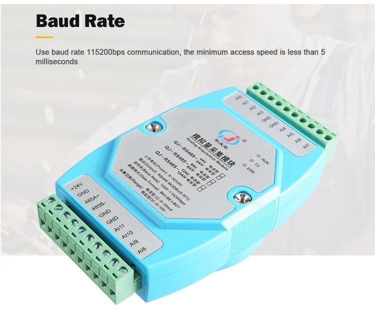 Huaqingjun 4-канальный RS485 с протоколом Modbus RTU ptz-камеры AI 0-5V 0-10В аналоговый Модуль входного сигнала для датчика температуры