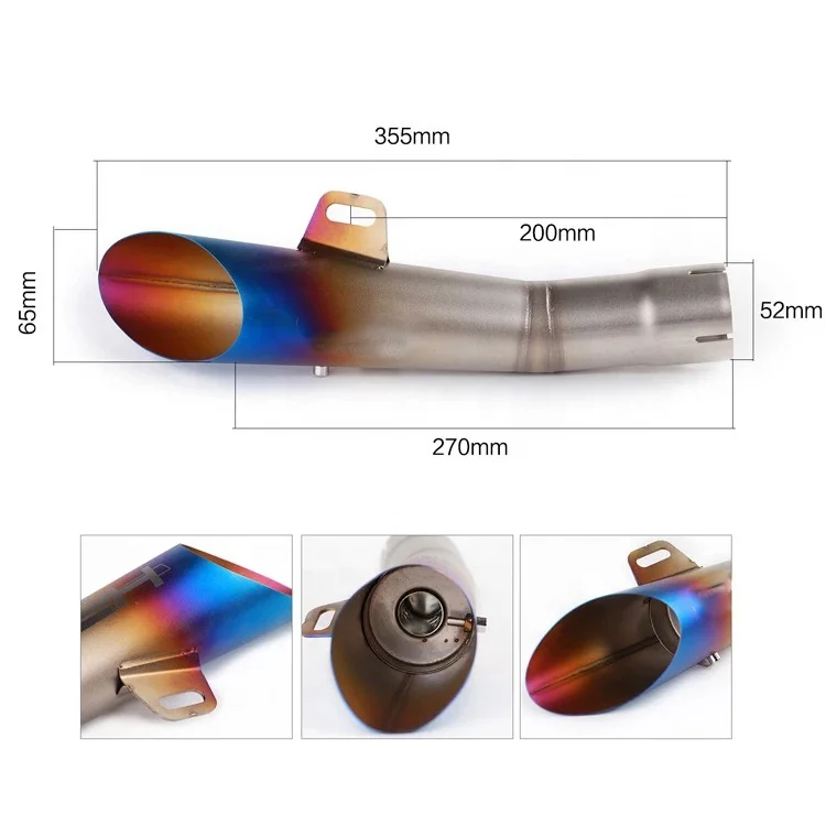 Universal Motor Parts,100*235mm Oval shape rainbow stainless steel motorcycle universal ehaust muffler silencer