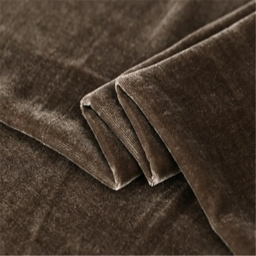 Best Quality Luxury Style Pure Soft in Solid Color Silk Velvet Fabric for Women Evening Dress