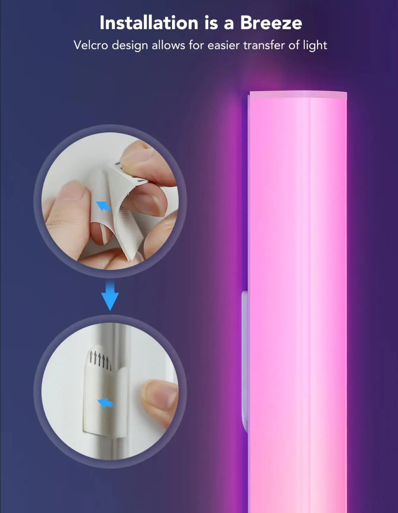 New design gaming room decor holiday indoor lighting colour changing rgb Smart led tube light bar
