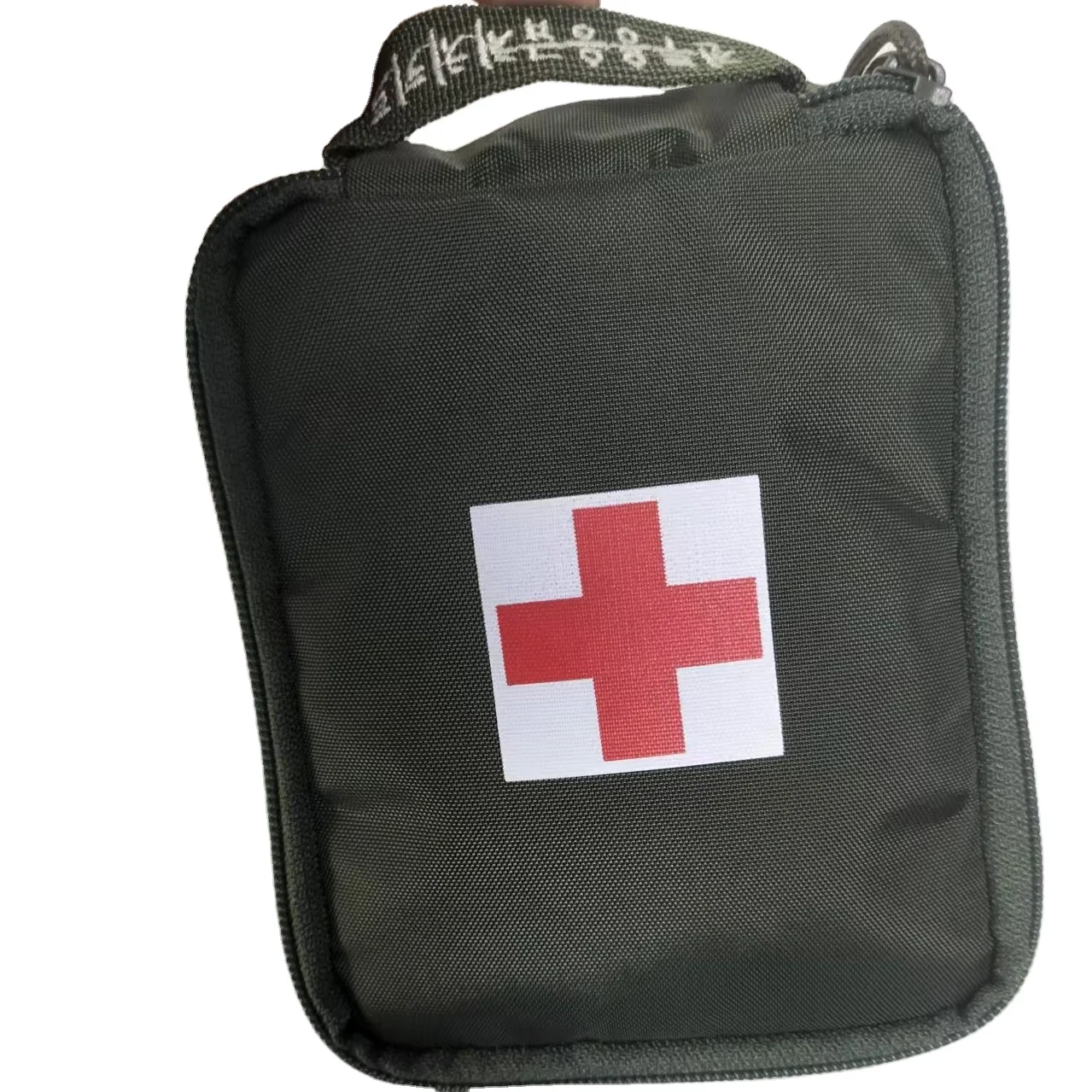 First Aid Kit With Large Capacity Military Green Zipper And Velcro Nylon Oxford Cloth Durable And Wear-Resistant Bag