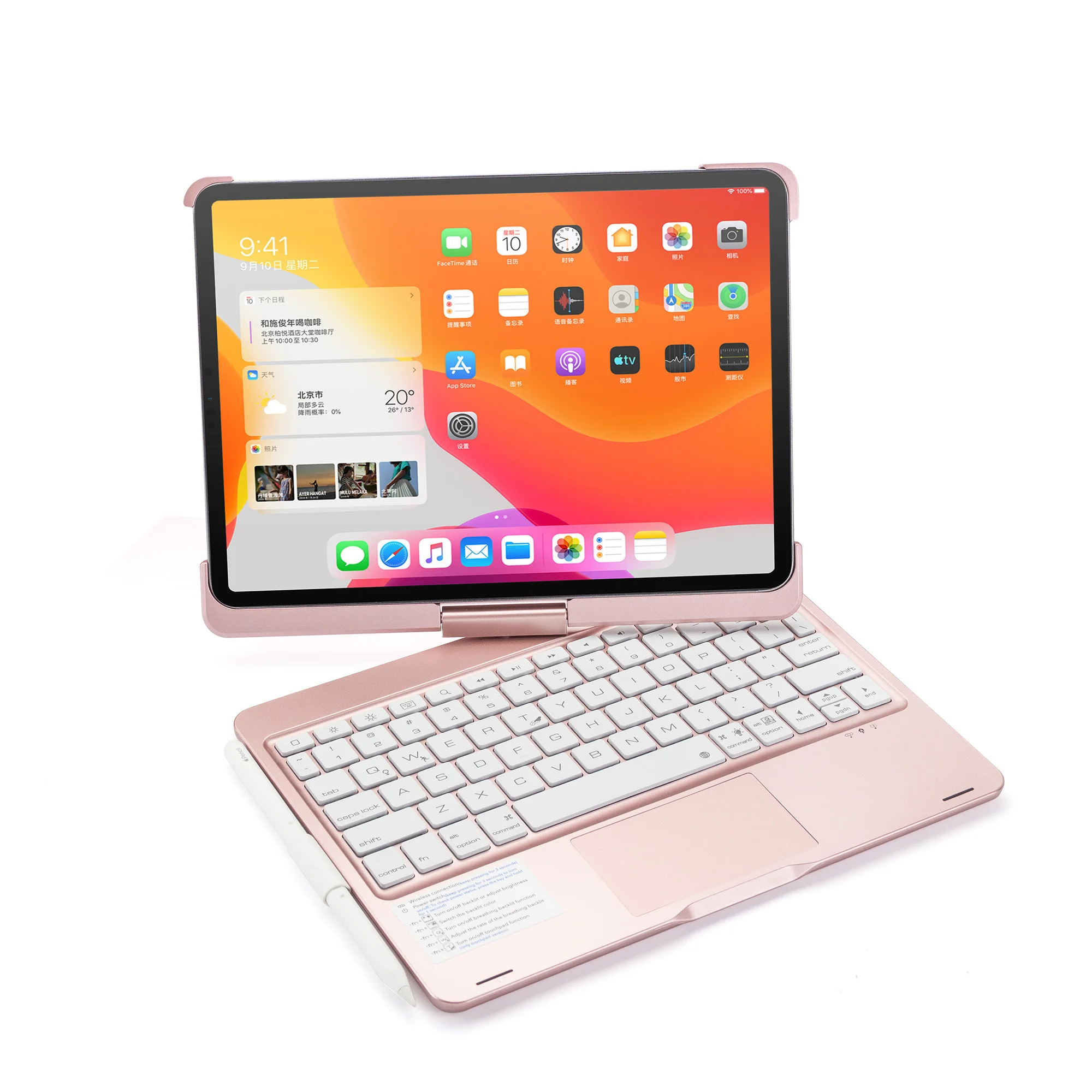 2023 360 rotating ultra-thin wireless keyboard  with touch pad for  ipad Pro 11 inch