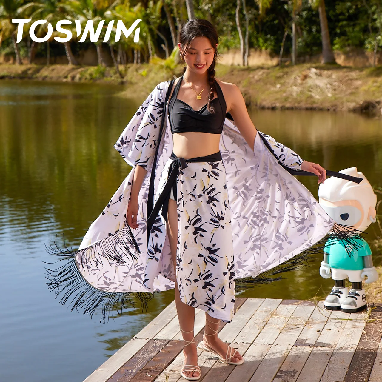 Cover up beach dress New sunscreen sexy beachwear swimwear skirt pareo beach wear swim bikini coverup