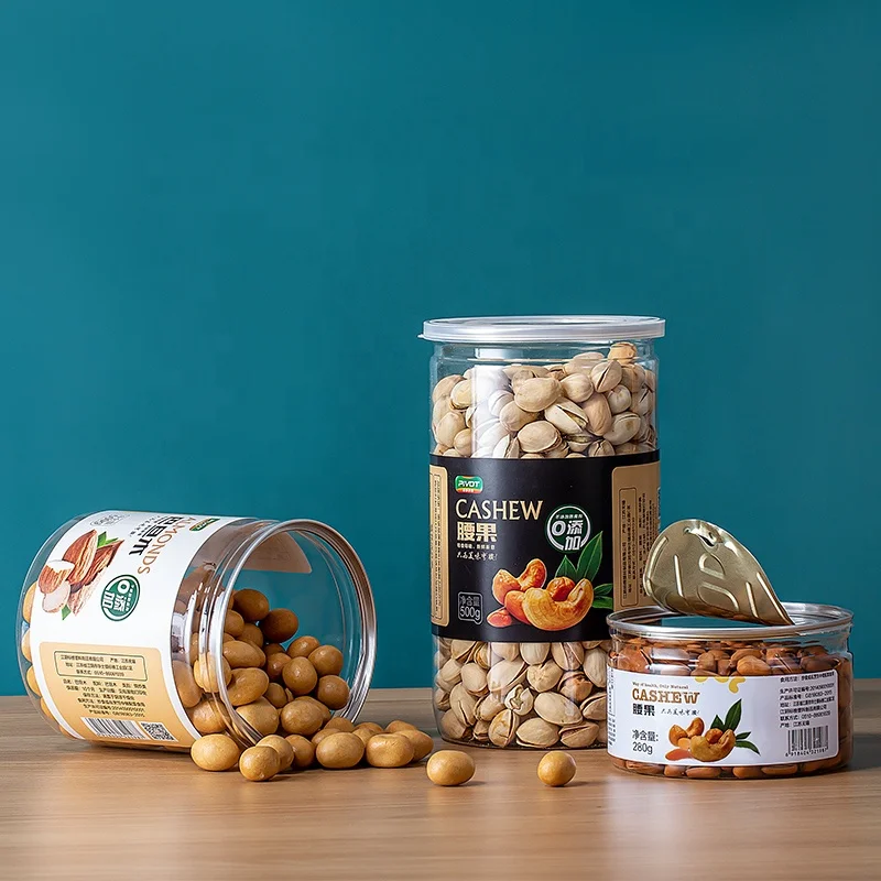 large capacity pet plastic easy open can for food packaging with 100mm #401 aluminum easy open or peel off end