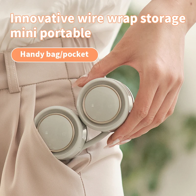 Wearable Hanging Neck Fan Small Fan Foldable Blower Mini Handheld Silent Lazy Sports Portable Leafless Fan