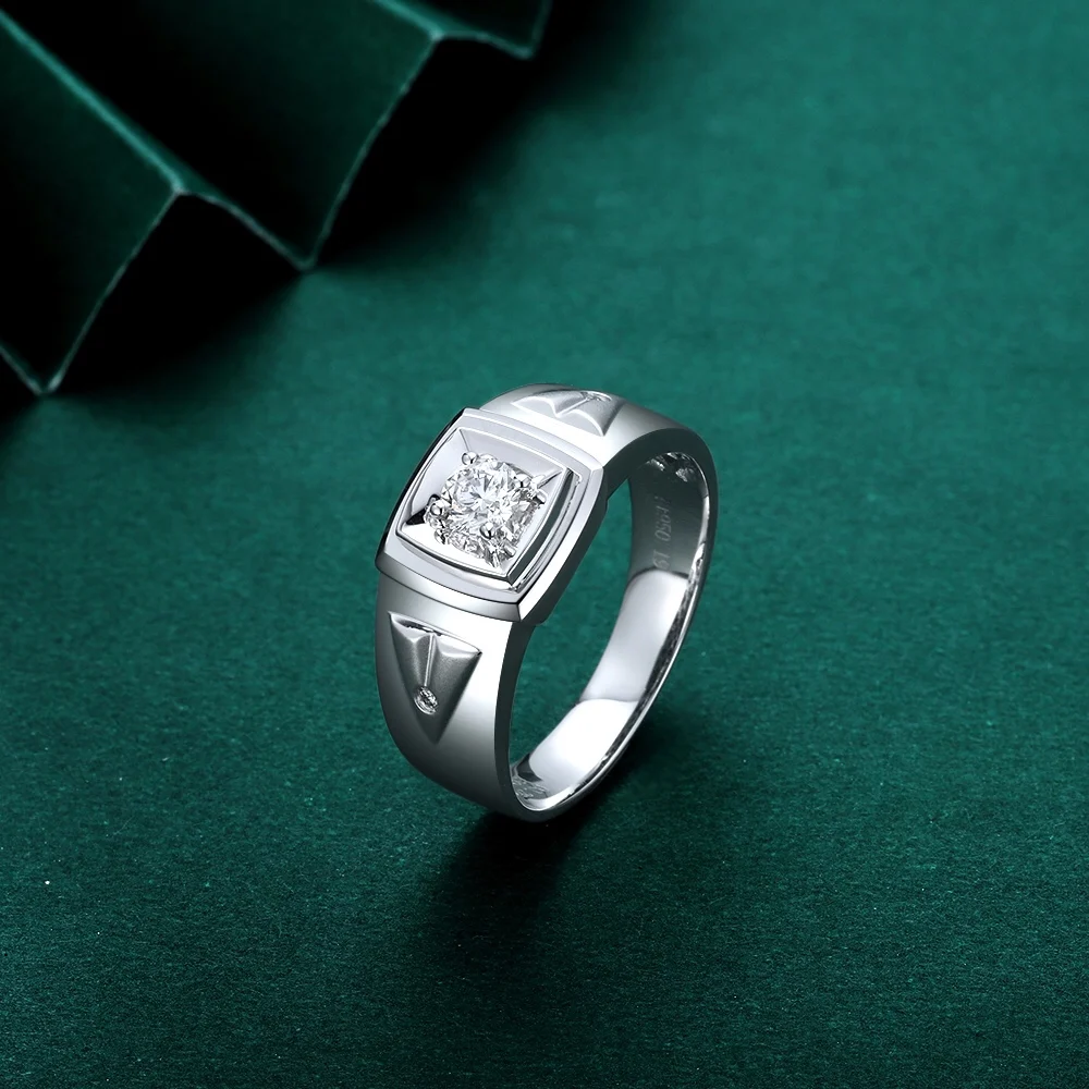 White gold jewellery dubai rings for men with H-VS Diamond certified