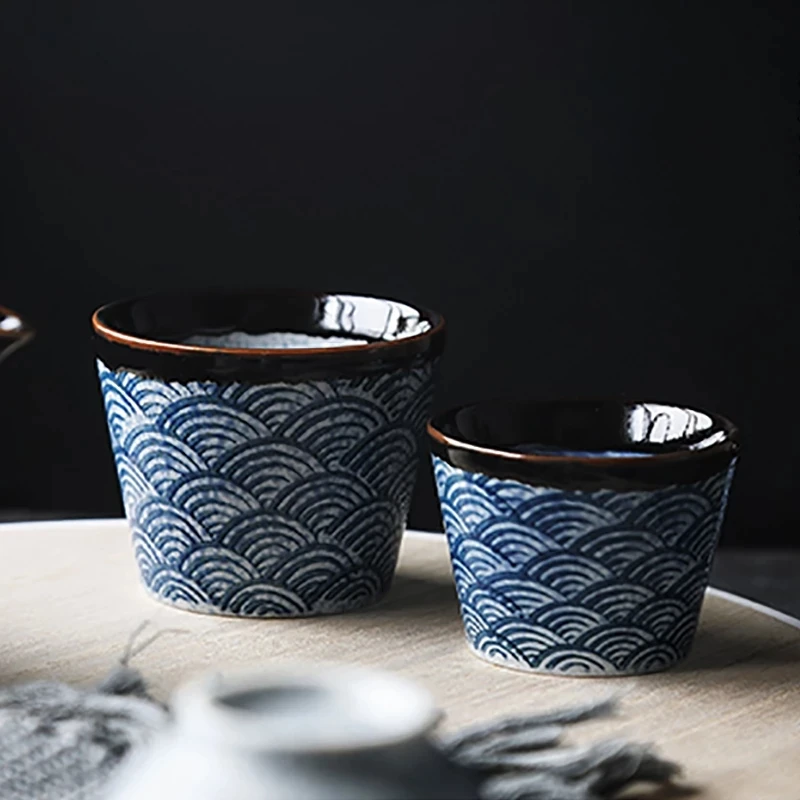 High Quality Customized Porcelain Sake Cup Cappuccino Tea Cup Japanese Ceramic Coffee Mug Without Handle