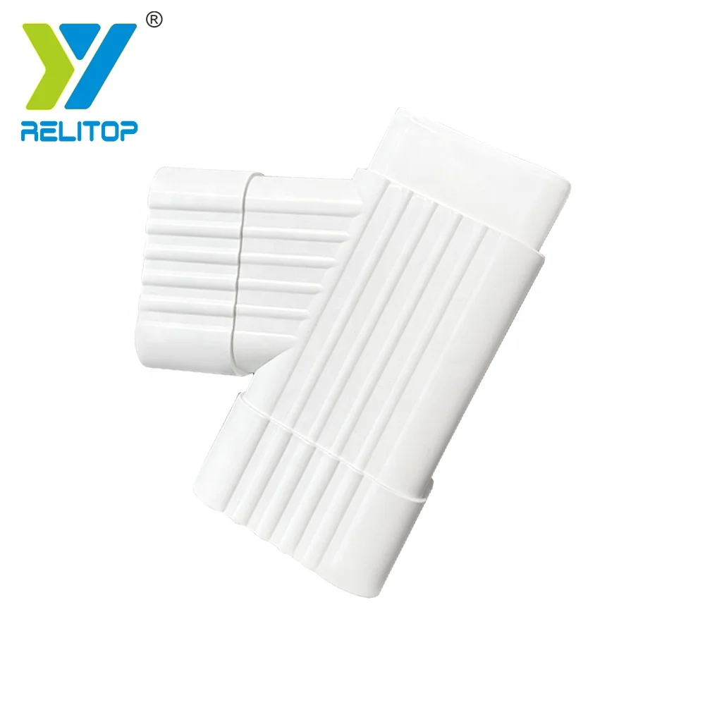 Downpipe connector gutter rainwater pipe beveled square pipe tee connector exterior wall drainage pipe factory direct sale