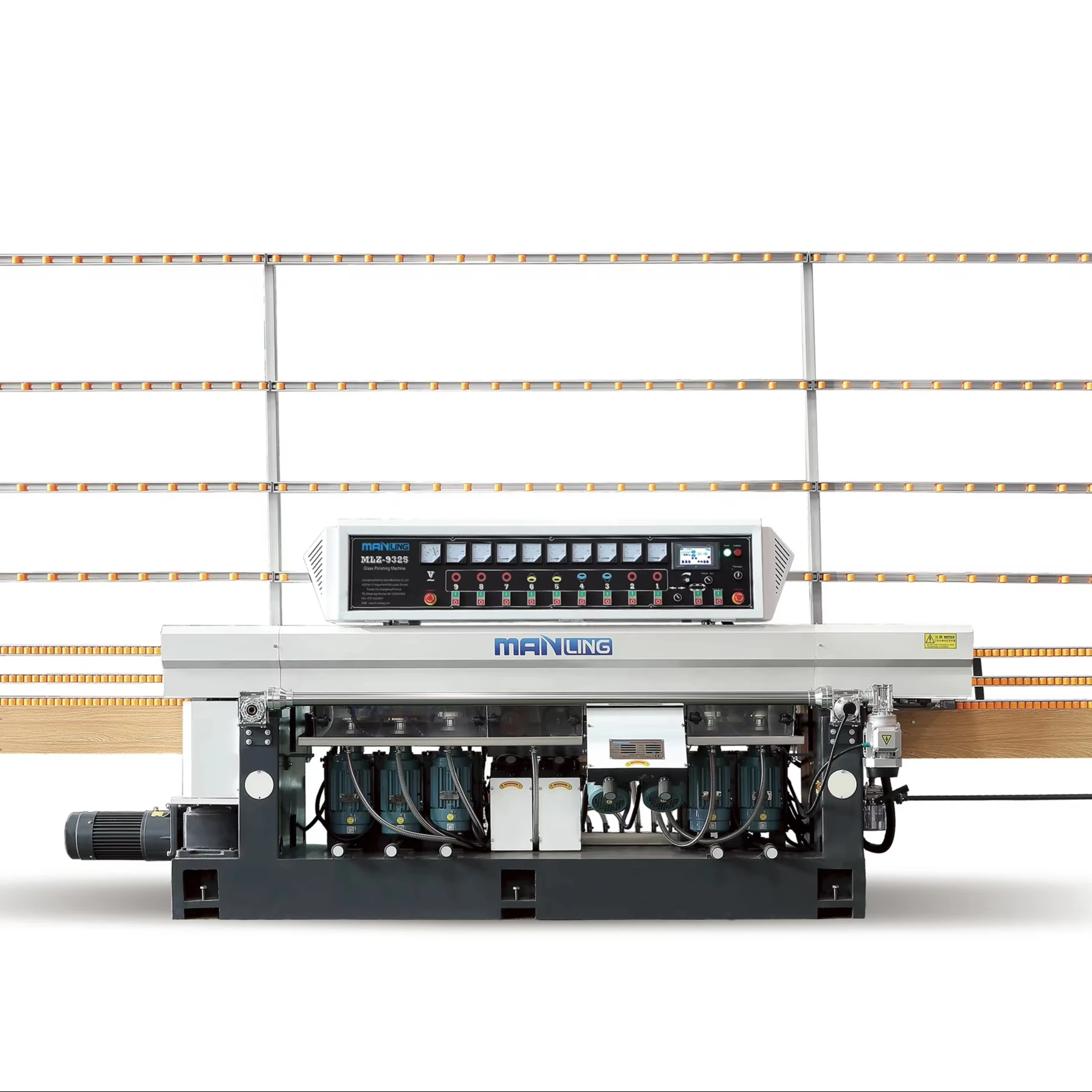 Manling MLZ 11 Motor Glass Edging Machine Automatic 45 arris degree Polishing ABB Straight Grinding Equipment for glass company