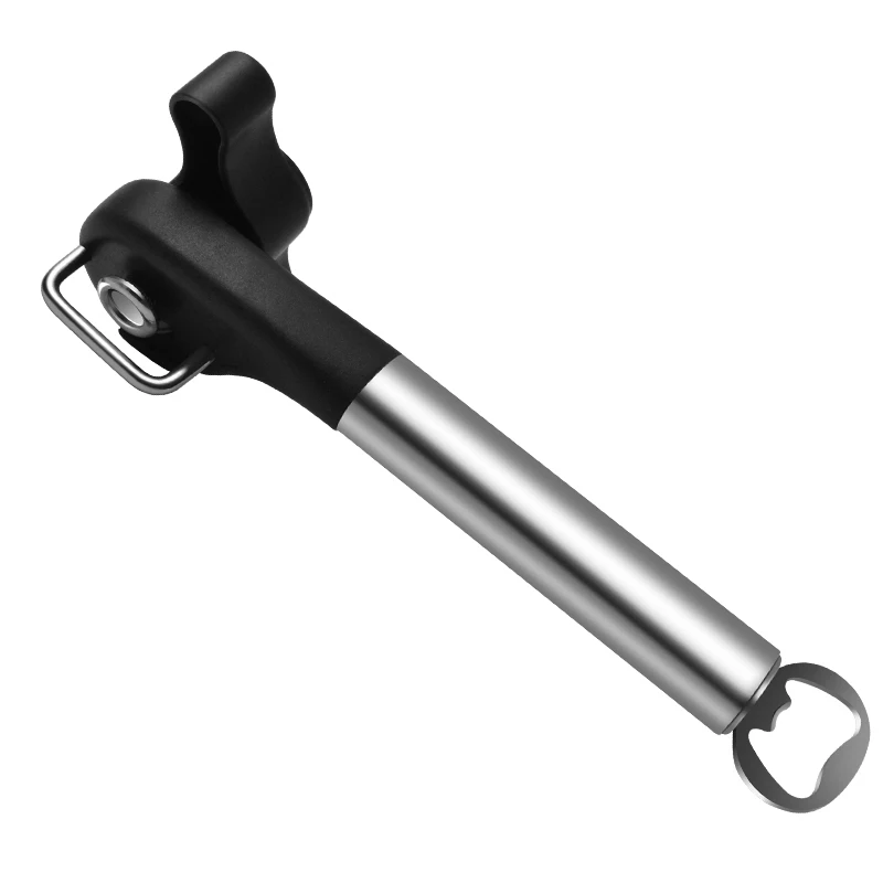 Safe Cut Design Can Opener Smooth Edge Stainless Steel Manual Cutting Can Opener with Beer Bottle Opener