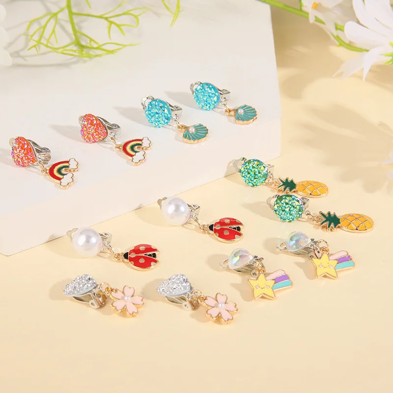 Hot Selling Wholesales Kids Jewelry Children No Pierced Earrings For Kids Hair Accessories Girls Big Ribbon Bows