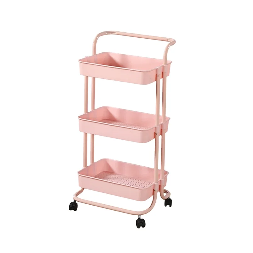 nordic small cart rack rolling bath organizer craft rotating basket rack roll cart kitchen basket trolley with basket