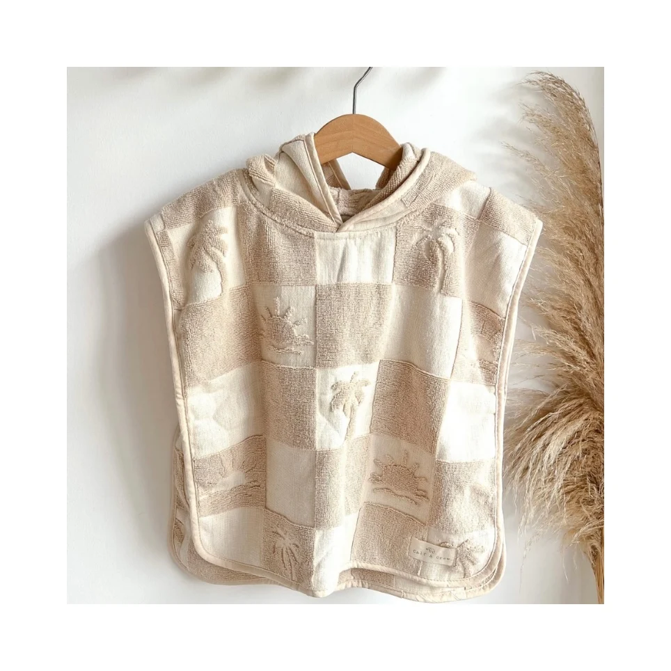 Custom Embroidery Name Wholesale Sand-Free Poncho Hooded Robe Pattern Absorbent Sweating Towel Shell Jacquard Hooded Towel