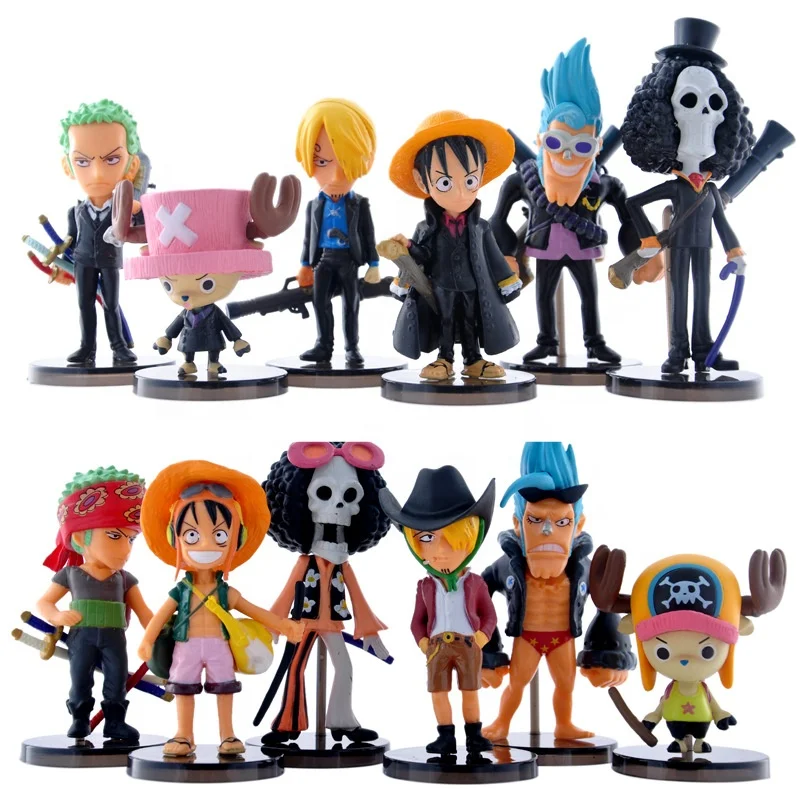 6pcs/set One Pieced Anime Luffy Chopper Sanji Zoro Brook PVC Action Model Dolls 26th Generation Figurine Toys Kids Perfect Gift