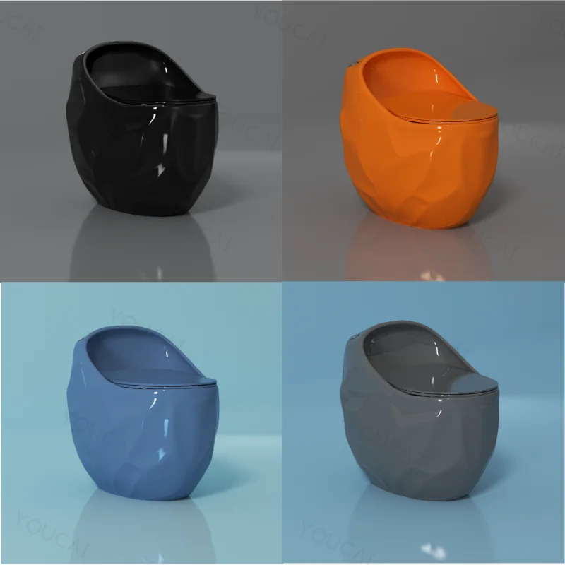 Egg design toilet bathroom WC double flush toilet set south America inodoro lavabo black white egg toilet
