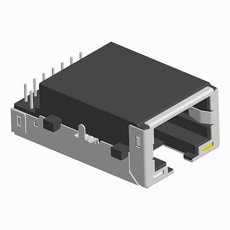Никелевый экранированный сетевой разъем RJ45 1x1 порт позолоченный 6U RJ-45 с 100 базовым трансформатором