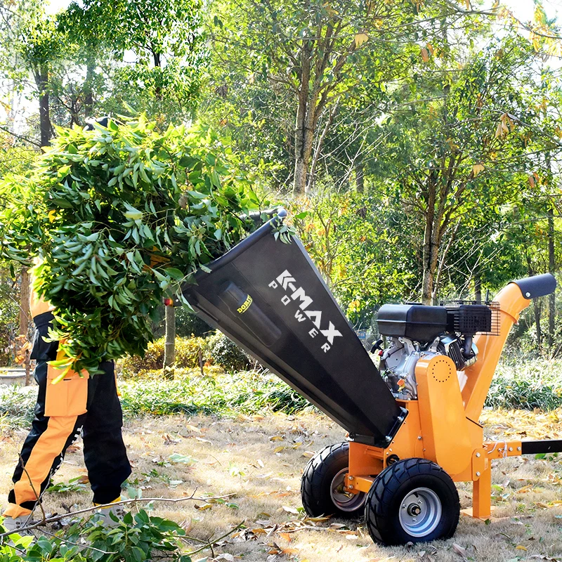 2024 15HP Upgraded High Efficient Gasoline Engine Wood Shredder Upgraded 5 inches High Performance Wood Chipper