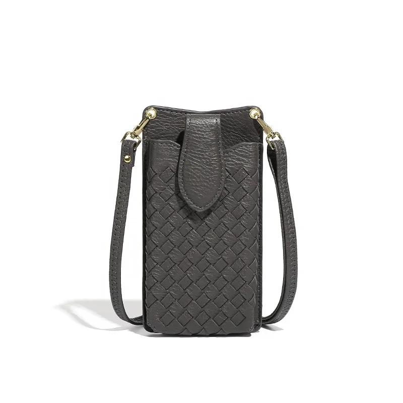 Simple Fashion Shoulder Mini New PU Woven Bag Handbag  Popular Texture Versatile Crossbody Bag