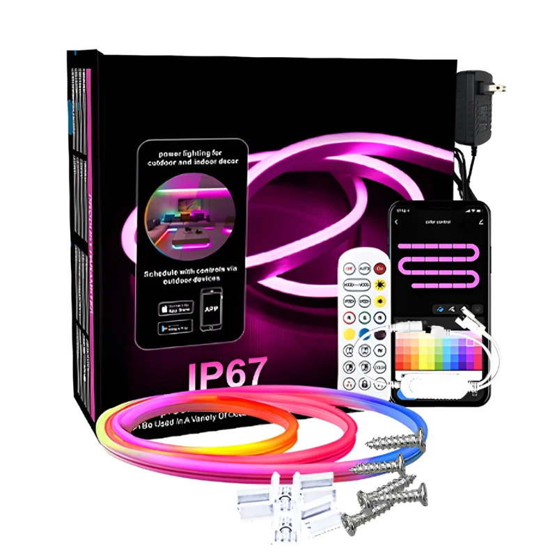 LEDEAST HX-W06 DC24V RGB 5 м 10 Tuya приложение умный пульт дистанционного управления музыкой персонализированный гибкий силиконовый неоновый свет для гостиной