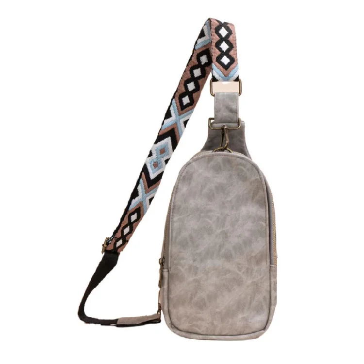Western 40 colors sling bags woman leopard printed aztec boho PU leather sling bag crossbody fanny bag for women