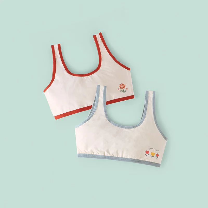Wholesale High Quality big  Girl Vest Wear Cotton Underwear Children Girl Bra 100%cotton