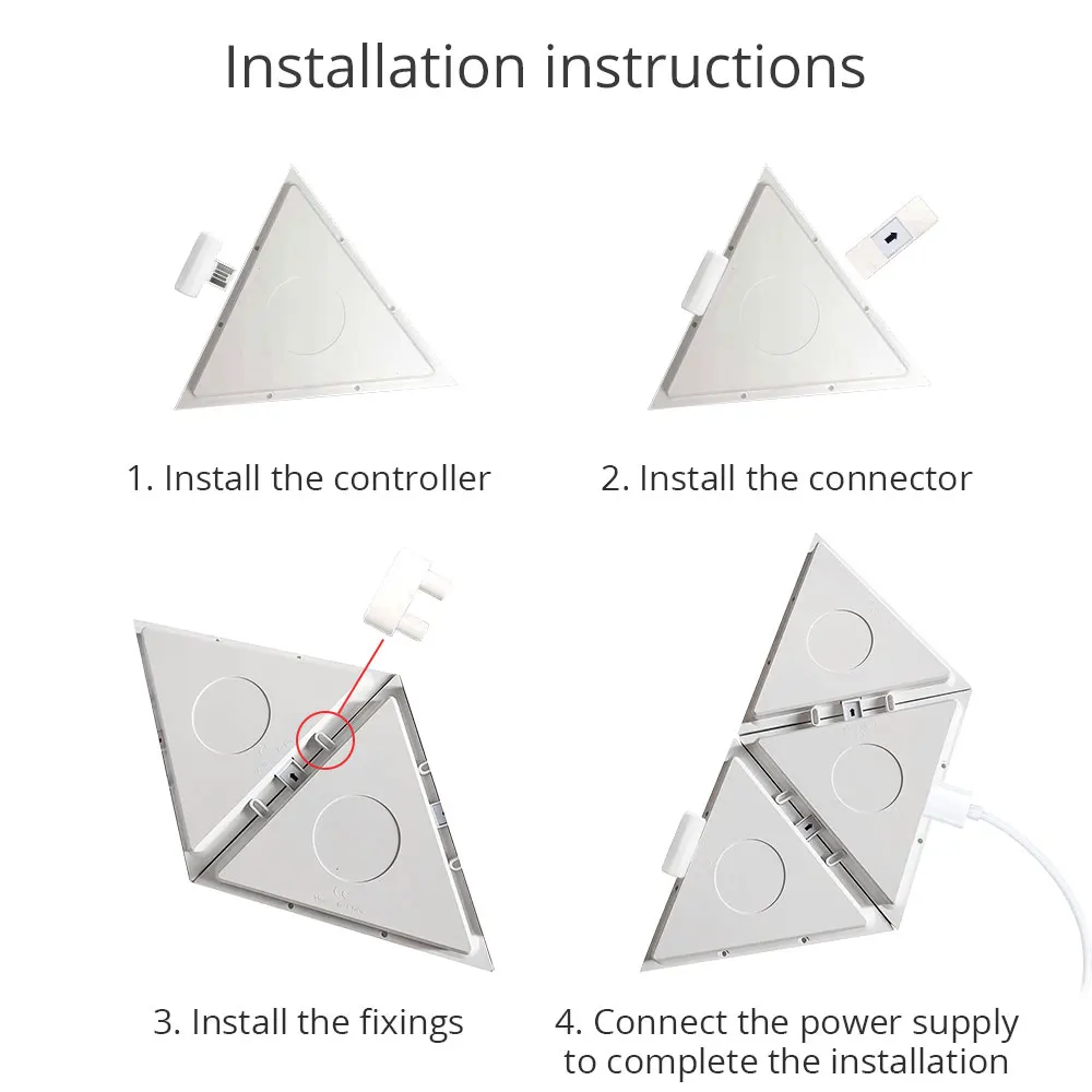  Хит продаж 2021 светодиодный настенный светильник с управлением через мобильное приложение шестигранные светильники для самостоятельной сборки Amazon