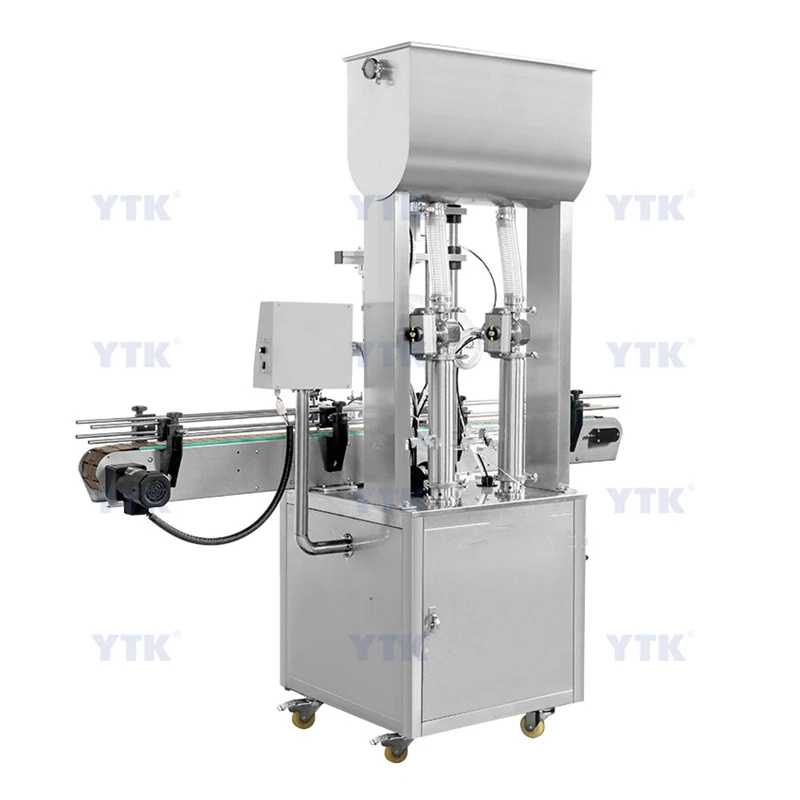 YTK-QZDG2   2 Heads Automatic Fruit Juice Soap Cream Lotion Glass Oil Bottle Beverage Filler Peanut Butter Paste Filling Machine