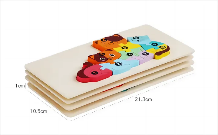 Best Selling Parent-Child Interactive Wooden Toys Baby Early Education Puzzle 3D Cartoon Blocks Children Animals Puzzle