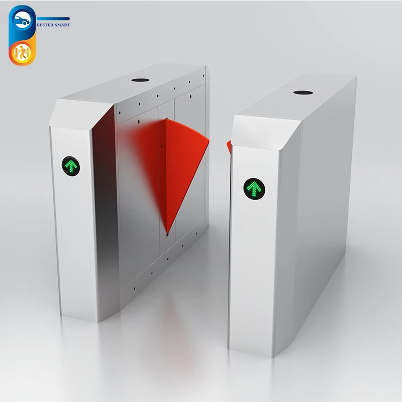 Finger print access control system automatic flap barrier gate