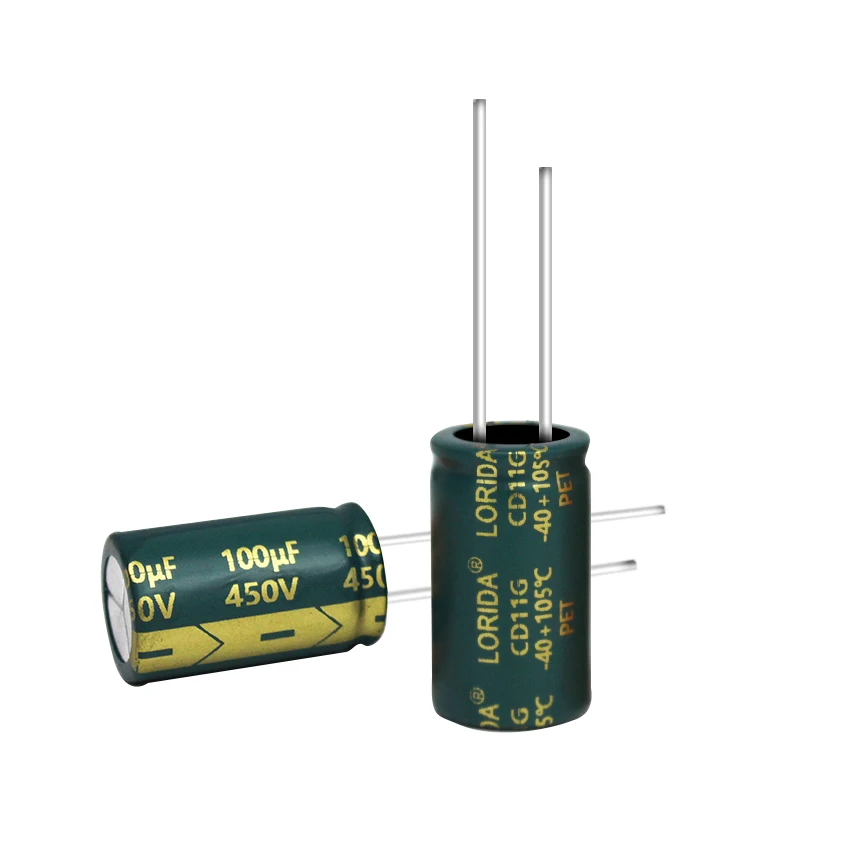 LORIDA low price electronic component 450V 100UF 5000hour power audio dc High Voltage dip aluminum electrolytic capacitors