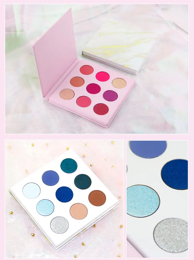Hot Sale 9-Color Waterproof Glitter Eyeshadow Palette Matte Finish Shimmer Private Label-High Powder Makeup Factory Direct