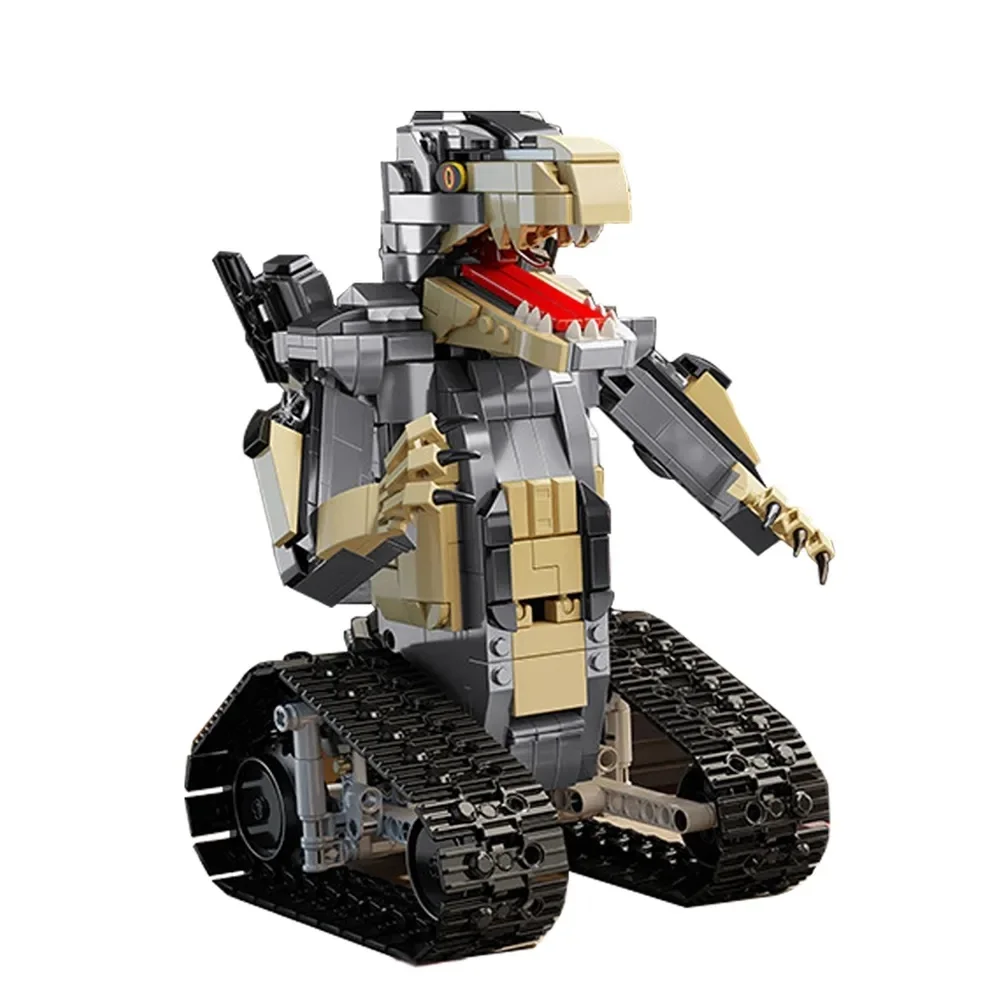 PANLOS Moc Brick Technical Model Triceratop Dinosaur Cars Jurassiced Building Brocks Toys 870pcs 615006- RC Transformation 2 In1