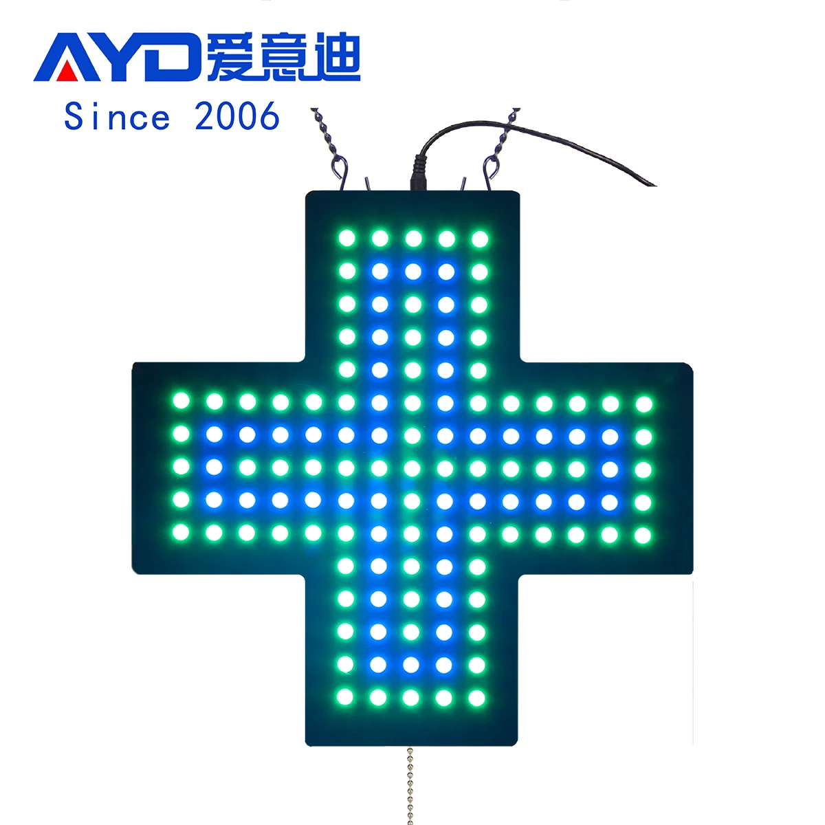 Factory direct export 12*12 inch  medicine store sign LED pharmacy cross sign light box LED sign
