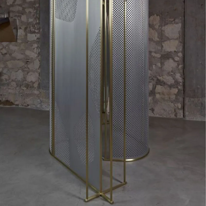 Stainless steel partition with glass panel decorative screen