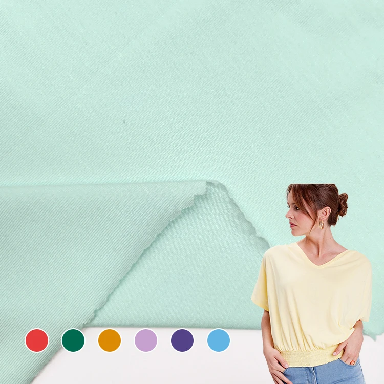 High Quality Stretch Jersey Material Fabric , Solid Knitting Modal Cotton Jersey Fabric For T-shirt/