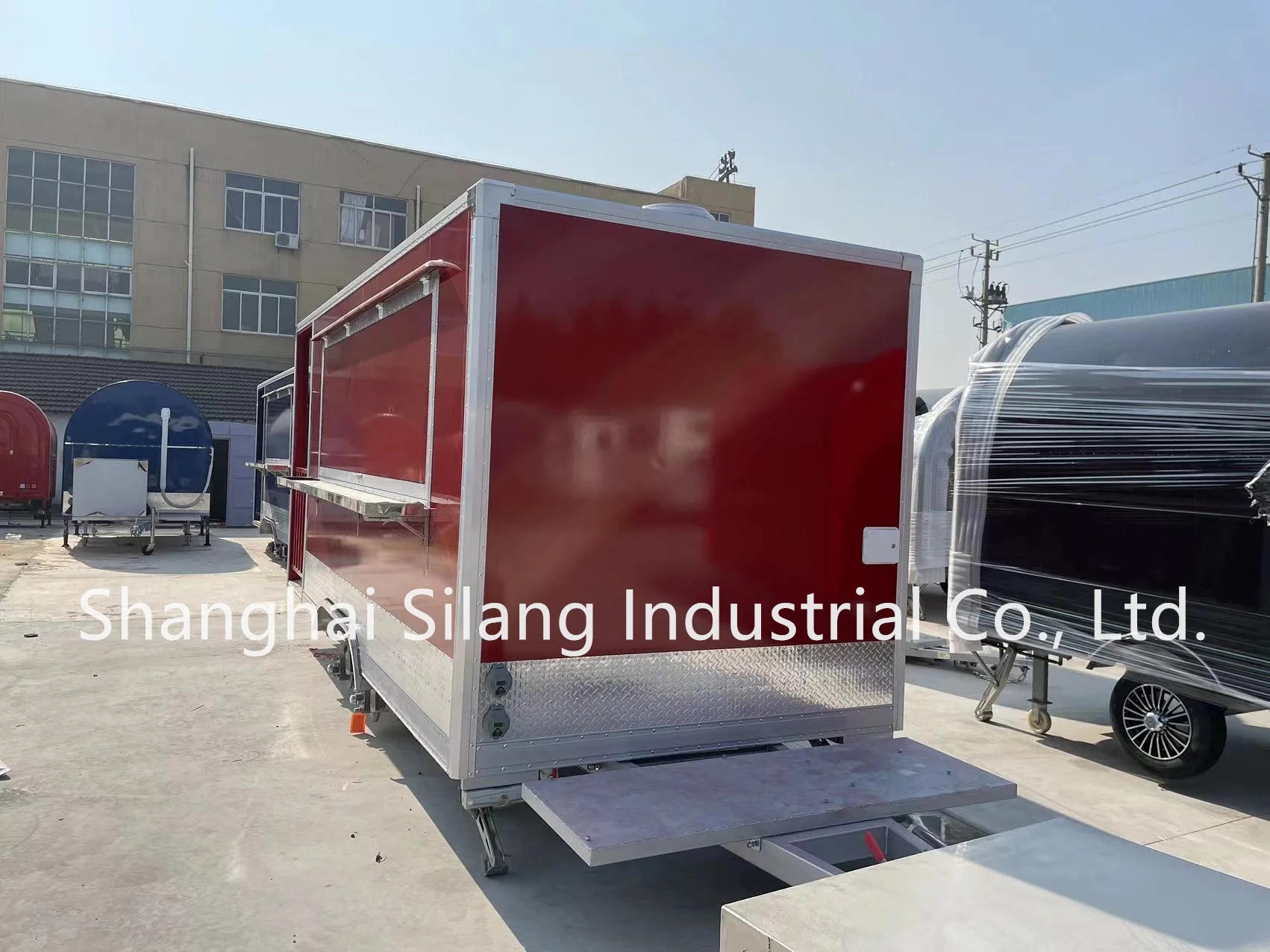 SLUNG SL-6Z Customized Red Mobile Square Catering Fast Food Trailer BBQ Food Truck For American Standard