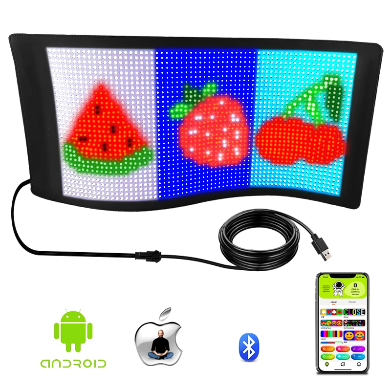 Newest P5 Flexible LED Display Advertising Promotion Luminous LED Board Smartphone App Control Programmable LED Billboard Soft