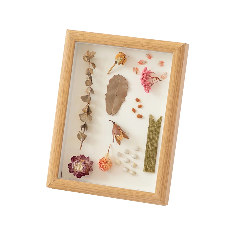 Wholesale 6x8 8x10 Dried Flowers Paper Flower Frame MDF Photo Frame Wall-Mounted Forming Solid Wood Picture Prame Shadow Box