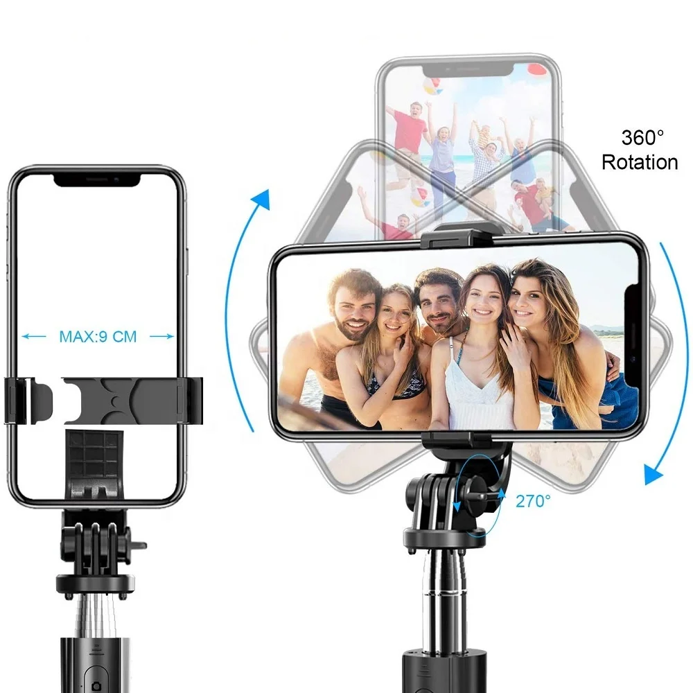  Best Seller L02 Portable 3 in 1 Wireless Mobile Phone Monopod Selfie Stick Tripod with Remote
