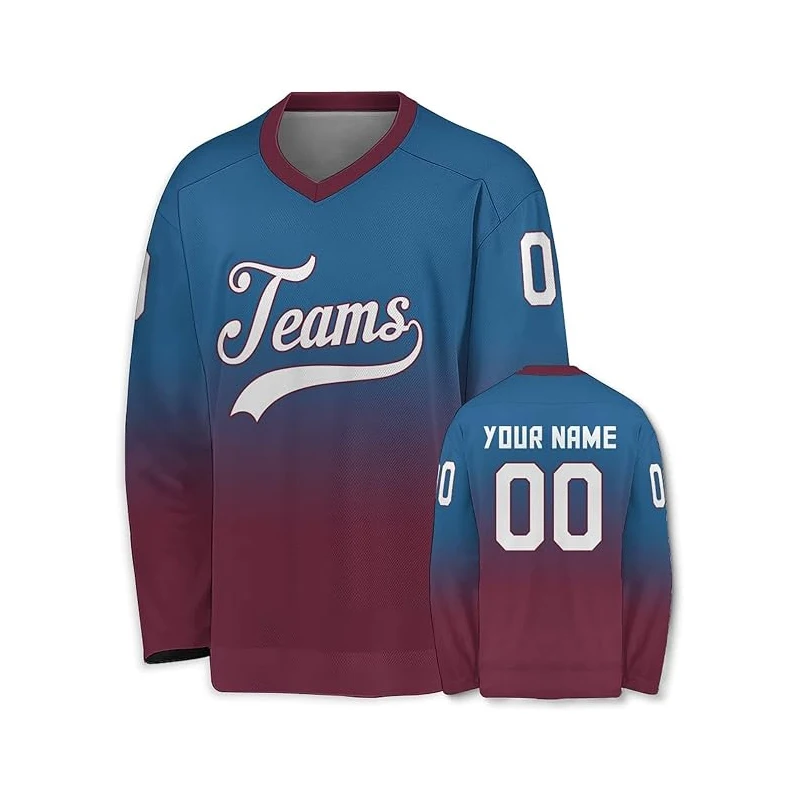 Custom Manufacturer Polyester Lacrosse Jersey Oversized Lightweight Fashion Sublimation Breathable Custom Ice Hockey Jersey