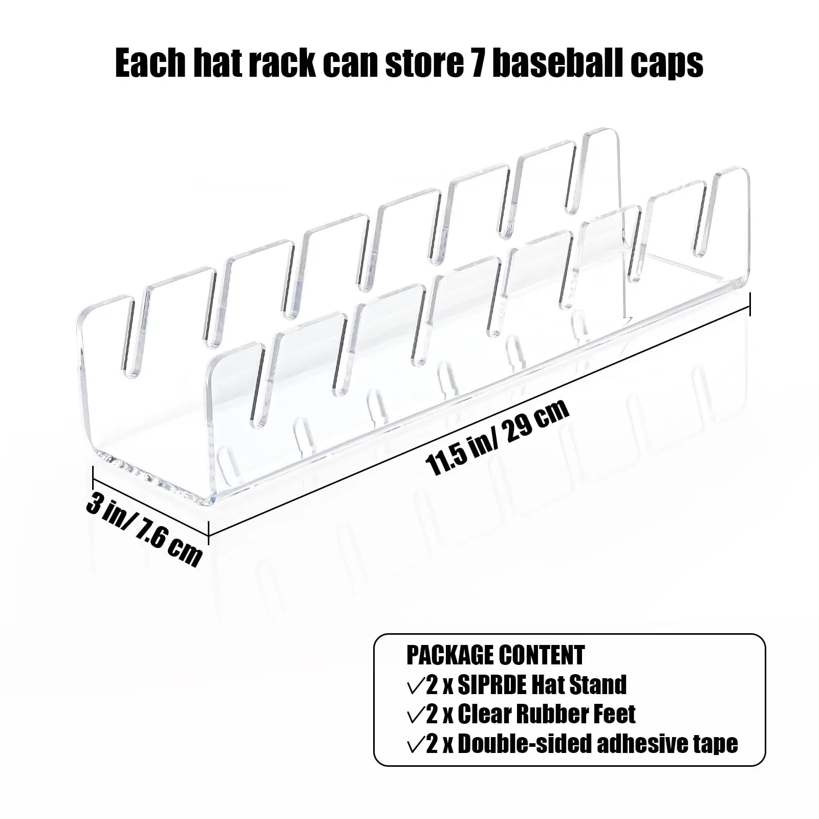Factory Customised Wholesale Hat Rack for 14 Baseball Caps Bedroom Installation Free Hat Display Acrylic Baseball Cap Organizer