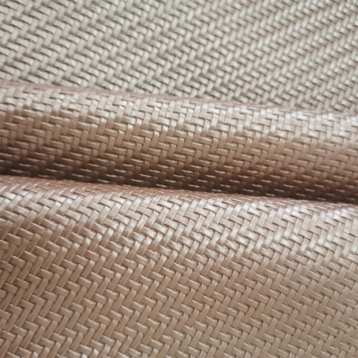 Synthetic Pu Leather weave pattern PU Waterproof and durable use for bag belt seat