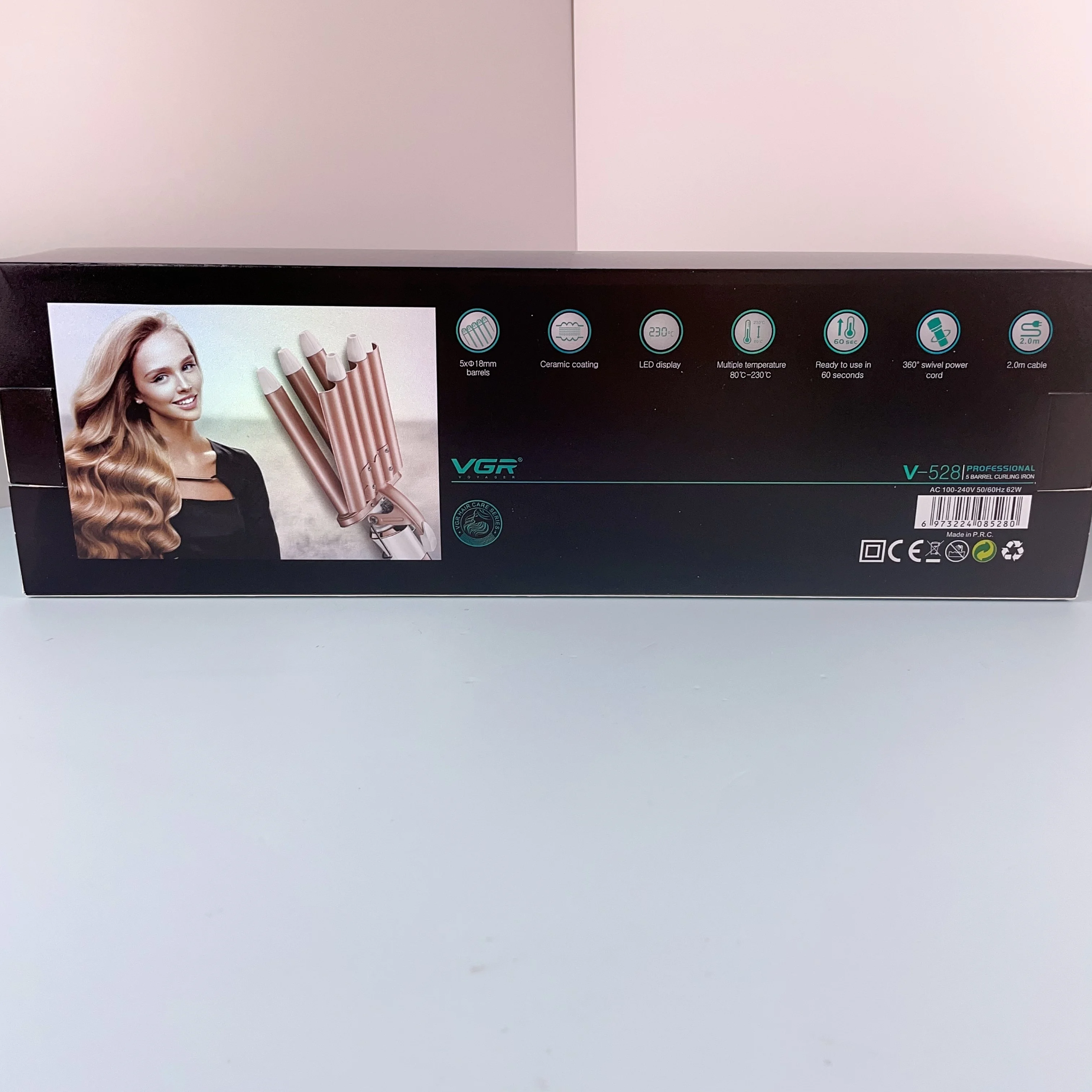 Vgr V-528 Professional Hair Curling Iron Electric Ceramic Coating Automatic Hair Curler Rotating