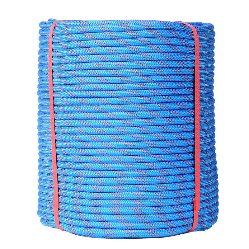 Hot Sale 10mm 12mm 14mm Braided Nylon Static Climbing Ropes Outdoor Static Ropes Safety Ropes