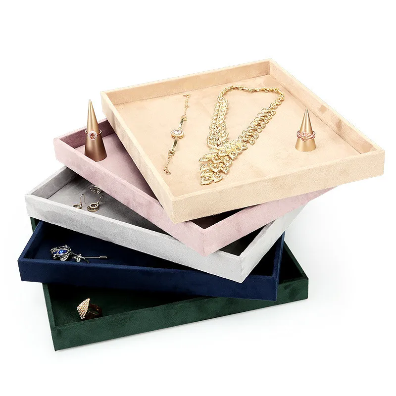 High quality small jewelry tray jewelry presentation tray velvet display tray