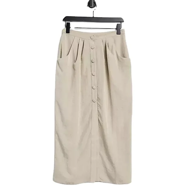 Повседневная юбка-карандаш средней длины с пуговицами и карманами для женщин