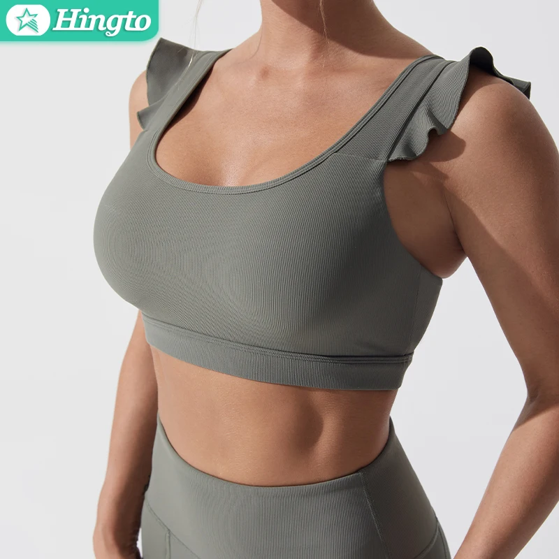Hingto Custom Wholesale Slim Fit Fitness Yoga Active Wear Set Workout Sportswear Women Gym Fitness Yoga Wear Gym Female Set