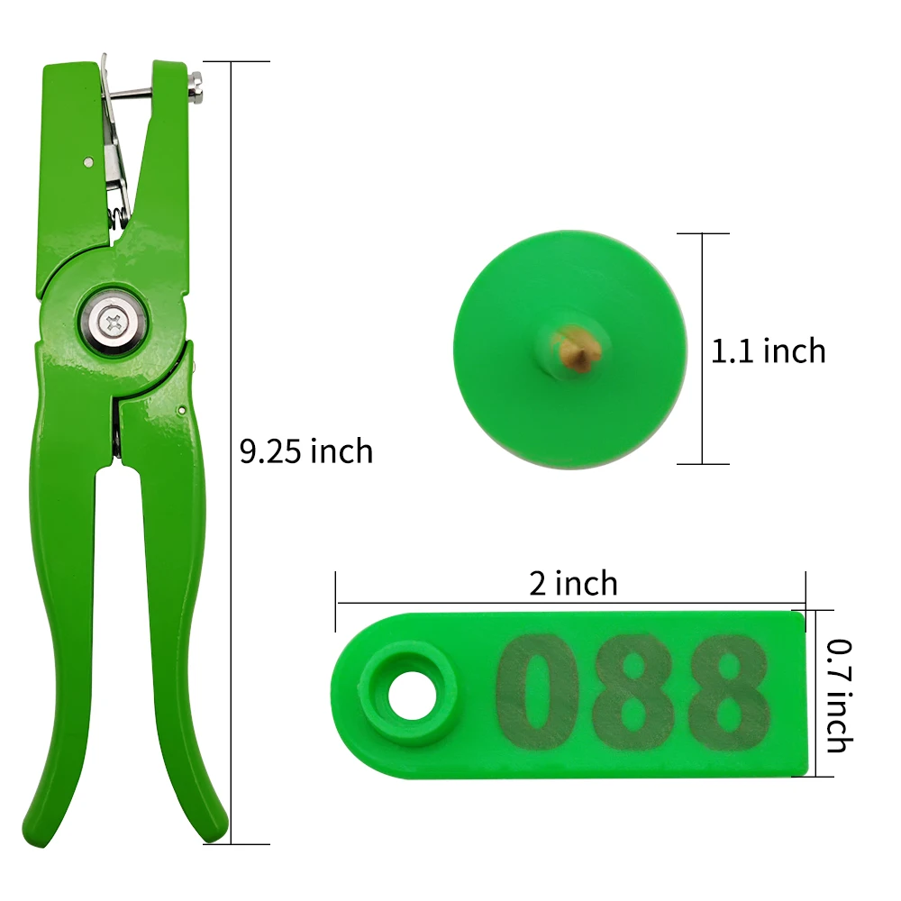 Green Sheep Goat Ear Tag RFID Tag Sheep Numbering Goat Ear Tags 001-100