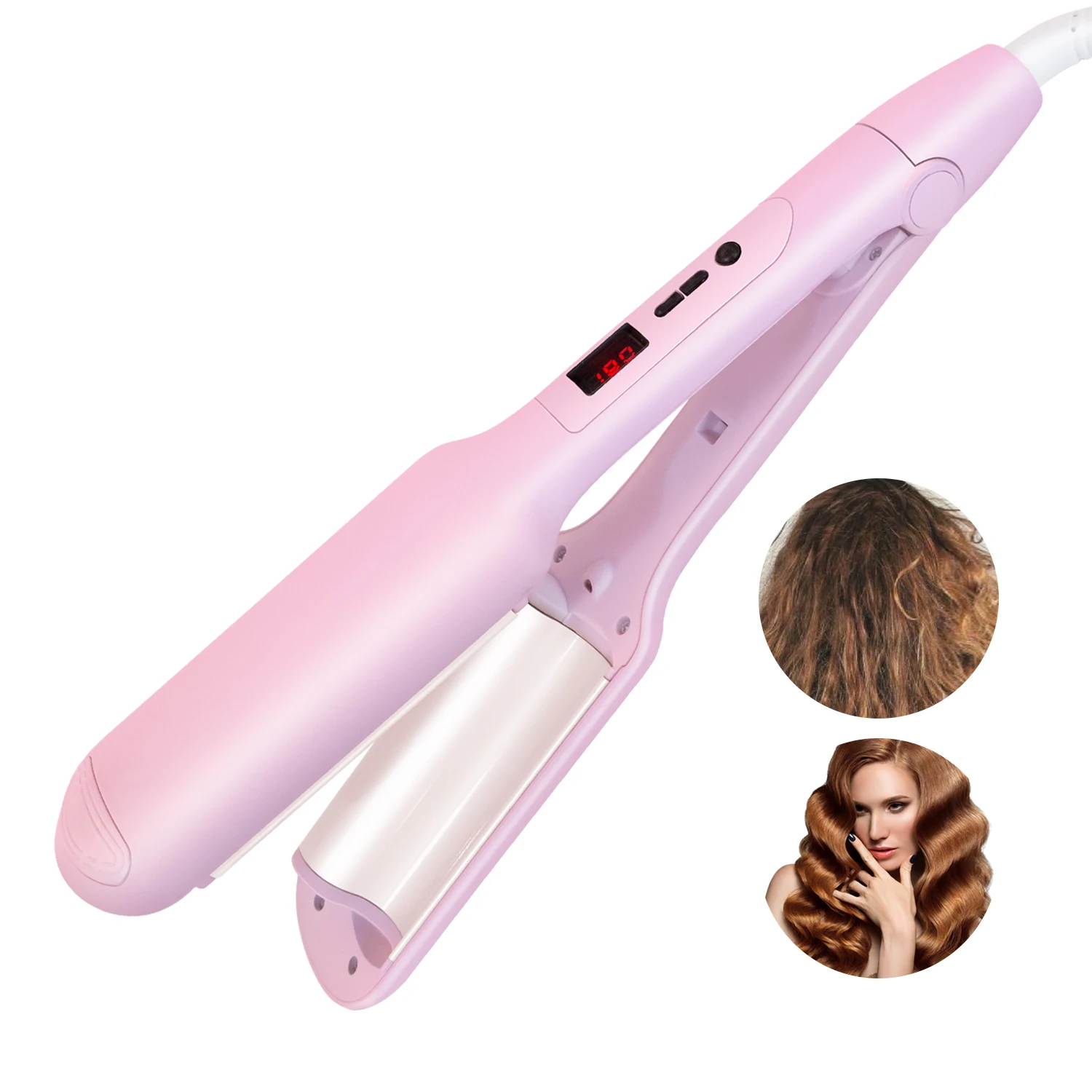 Professional salon hair curler Mermaid Wave Maker Titanium Double iron Hair Curler Waver Crimper Crimping Curling Iron