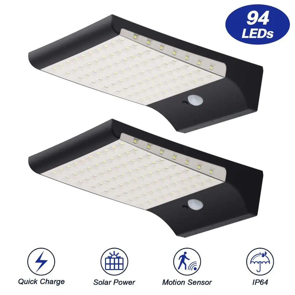 Outdoor Garden Waterproof IP65  Solar Power LED Light Wall Mount Lamp With Motion Sensor